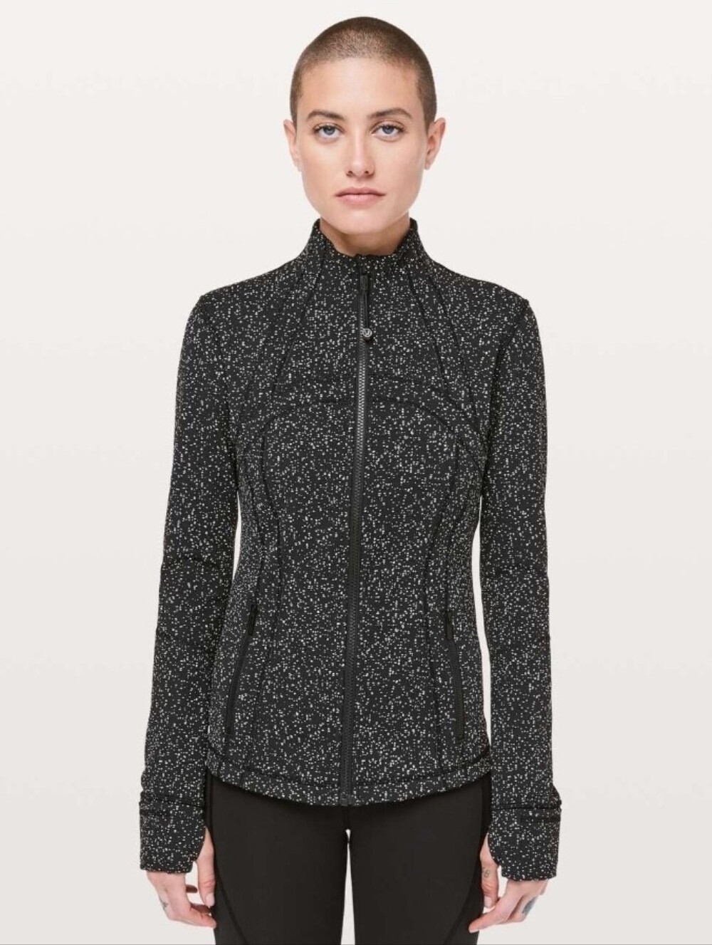 Lululemon Define Jacket Size 8 Magnetized Jacquard Black White Full Zip